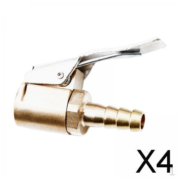 

4x Пневмопатрон для автомобильных шин с адаптером-клипсой, Замена адаптера для шин, Быстроразъемное соединение для ниппеля шины, Шина