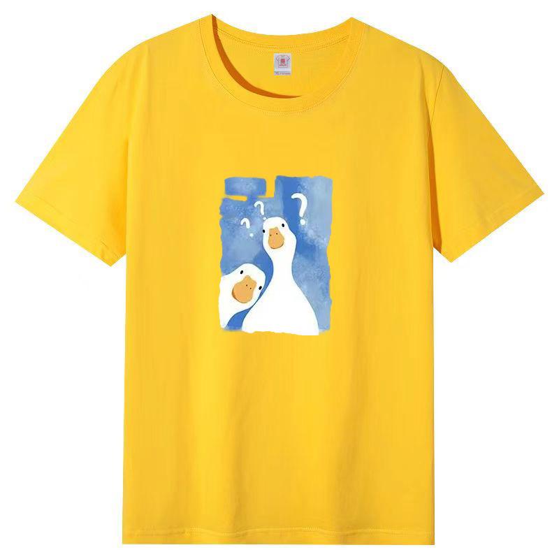 Damen Sommer Beliebtes Kurzarm-T-Shirt Baumwolle Atmungsaktiv Lockeres Oberteil Bedrucktes T-Shirt Lässig