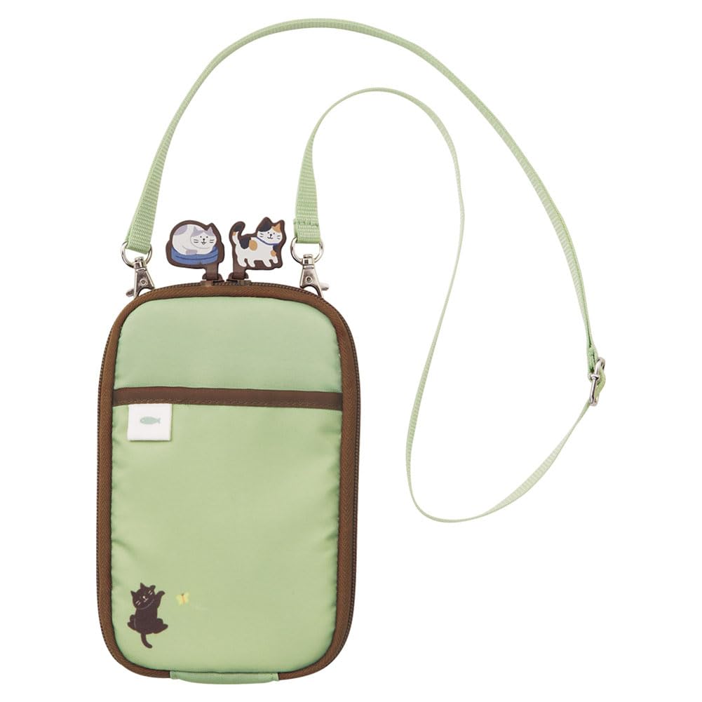 LIHIT LAB Nyan Scene Cat Smartphone Shoulder Pistachio Pouch, Green, A2225-7