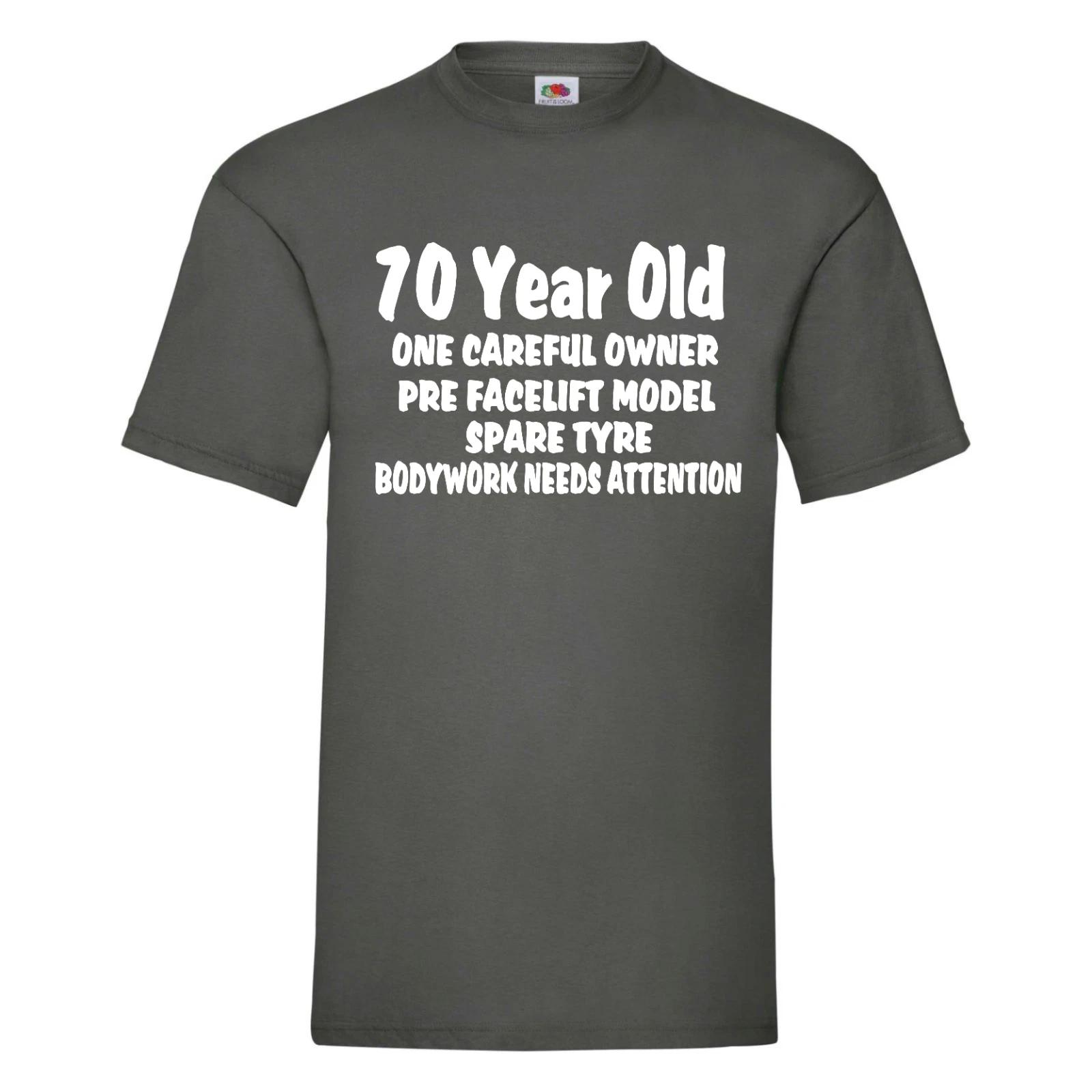 Funny 70th Birthday T-Shirt - 70 Year Old  One Careful Owner  - Novelty Gift 2XL
