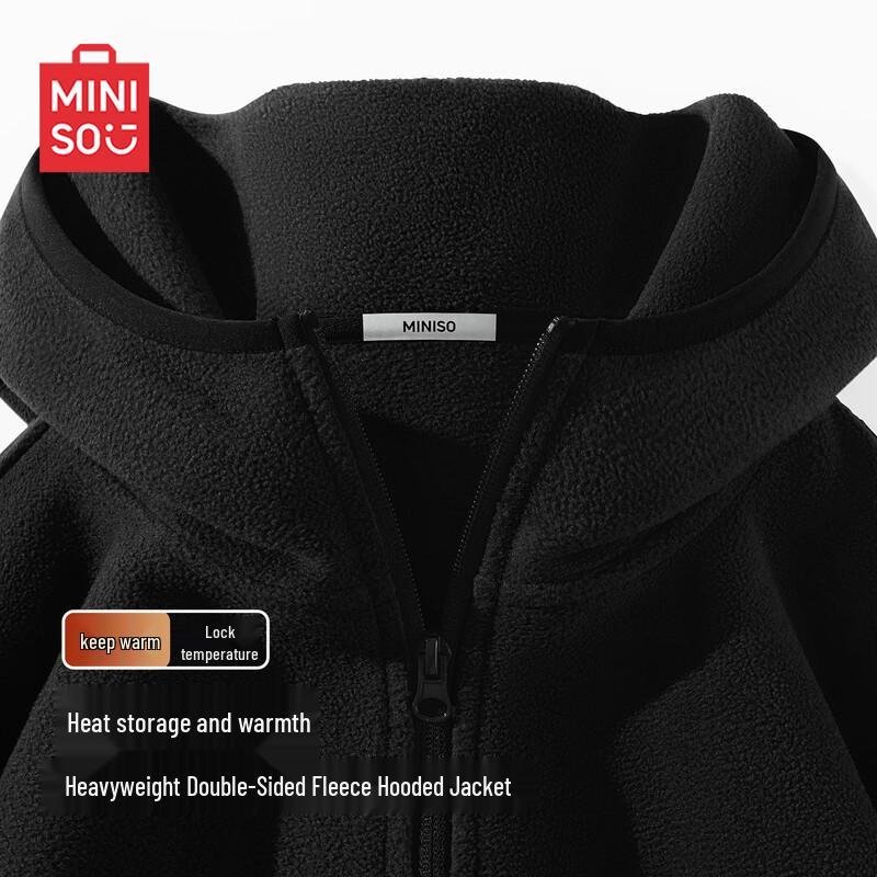 

MINISO Men s Autumn/Winter Fleece Hooded Jacket 3XL