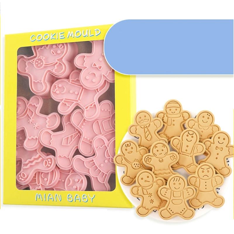 11 Pieces Christmas Cookie Molds Gingerbreads Man Shaped Cookie Cutters PP Material Biscuits Molds Baking Accessories