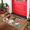 Festive Christmas Gnome Welcome Doormat Seasonal Charms, Durable Polyester Holiday Mat for Winter Home Decor , Christmas Decorations