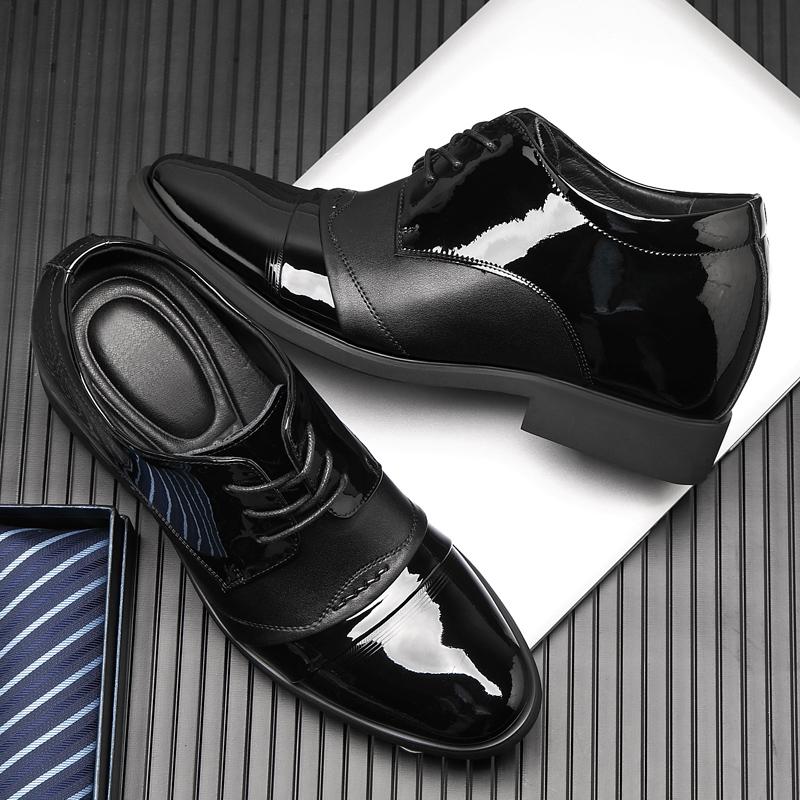 Módní Nové Pánské Derby Boty 6/8cm Lakované Zvýšení Výšky Pánské Společenské Boty Formální Elevator Business Boty Lesklý Svršek