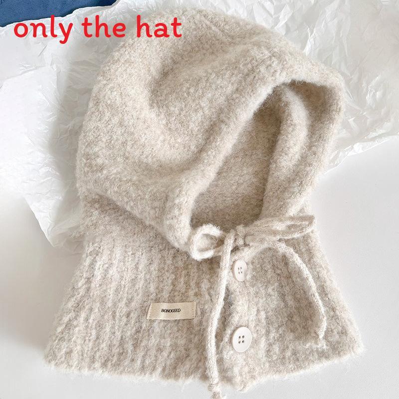 

Knitted Winter Hat And Neck Warmer Set For Women With Windproof Design Perfect For Cold Season Beige