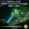 Wurkkos FC12C 1600 High 332 Meter Long Stepless Rechargeable LED Tactical IP68 Constant Ideal for Outdoor Repair and More Flashlight, Lumens, Output,