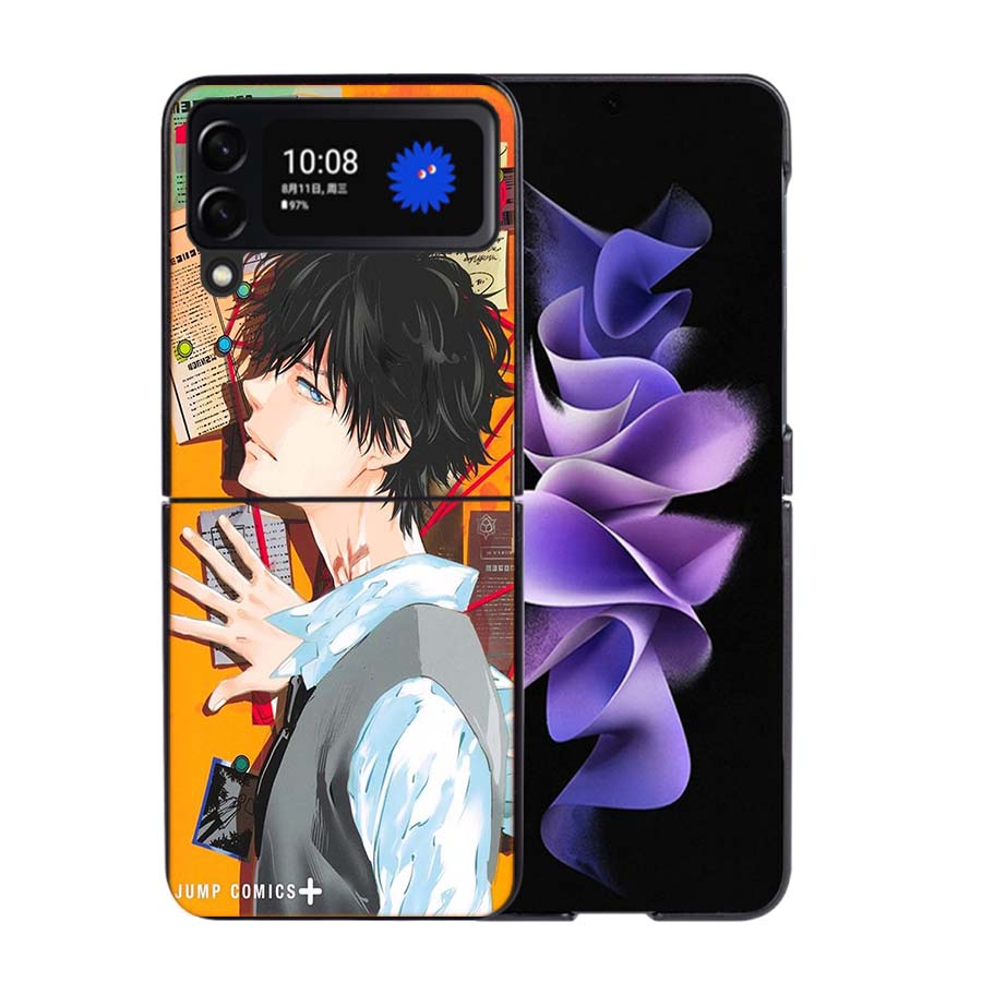 Kamonohashi Ron Phone Case For Samsung Z Flip 7 6 5G Galaxy Z Flip4 Z Flip5 Z Flip3 Coque Black Hard PC Shell Protective Cover