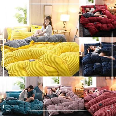 Luxury Bedding Sets Home Textile Bed Cover Flat Sheets Queen King Flannel Comforter Duvet Cover Coral Fleece Duvet Cover Sets