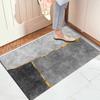 Šedá geometrická abstraktní houbová rohožka Protiskluzová latexová podložka Super absorpční pro vnitřní toaletu Koberček k posteli Podložka na podlahu
