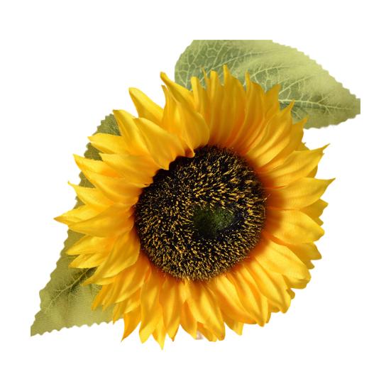 Artificial Sunflower Bouquet Realistic Long Stem Fake Silk Flower with Leaves Faux Floral Arrangement for Vase Wedding Table Home Spring Summer Decor