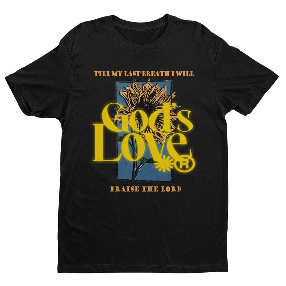

God s Love Christian T-Shirt Sunflower Faith Praise the Lord Religious Tee L
