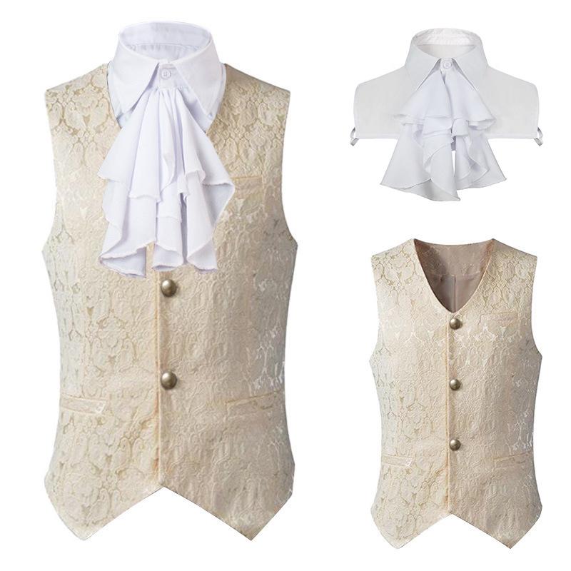 2025 Medieval Gothic Vest: Spring & Fall Unisex Stage Bowknot Performance Costume