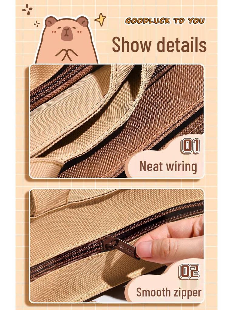 Capybara Canvas Backpack for Elementary & Middle School Students - Student Book Tote & Tutoring Bag