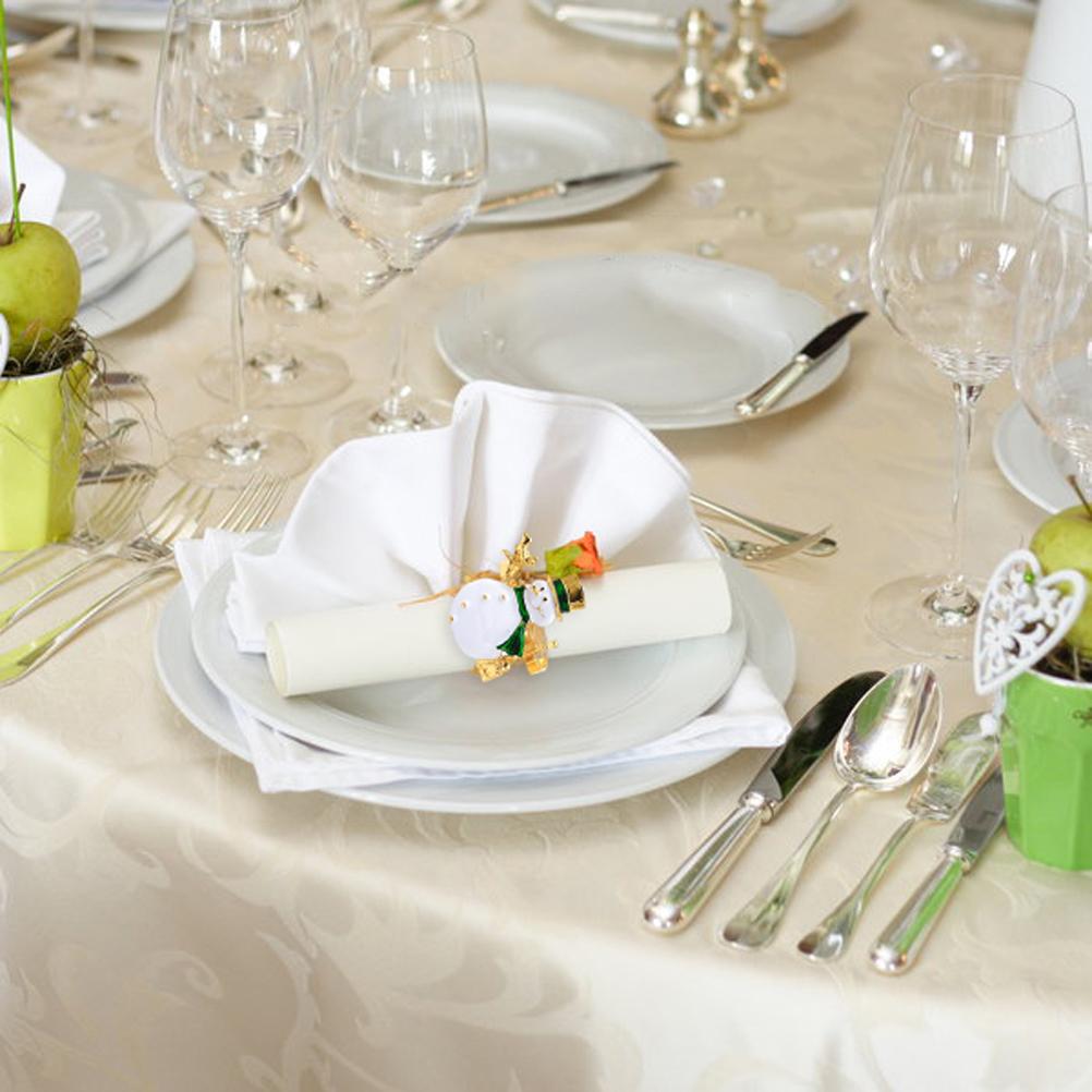 Christmas Napkin Rings Set of 6 Snowman Metal Napkin Ring Holders for Dining Table Decor for