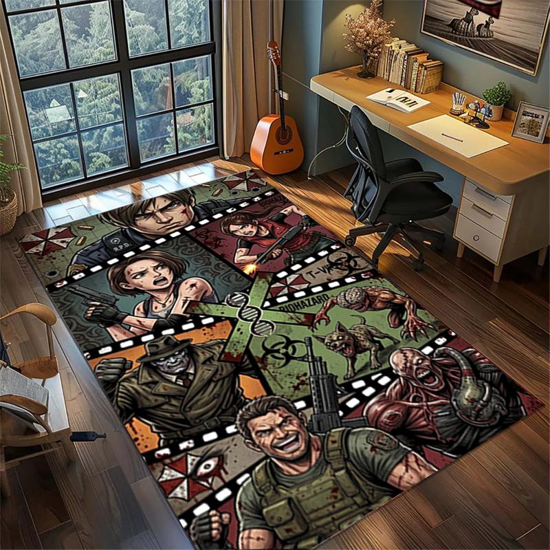 

Resident Evil Large Area Rug Carpet Non Slip Washable Floor Mat Gamer Room Bedroom Home Decor—kwq75 60x90cm