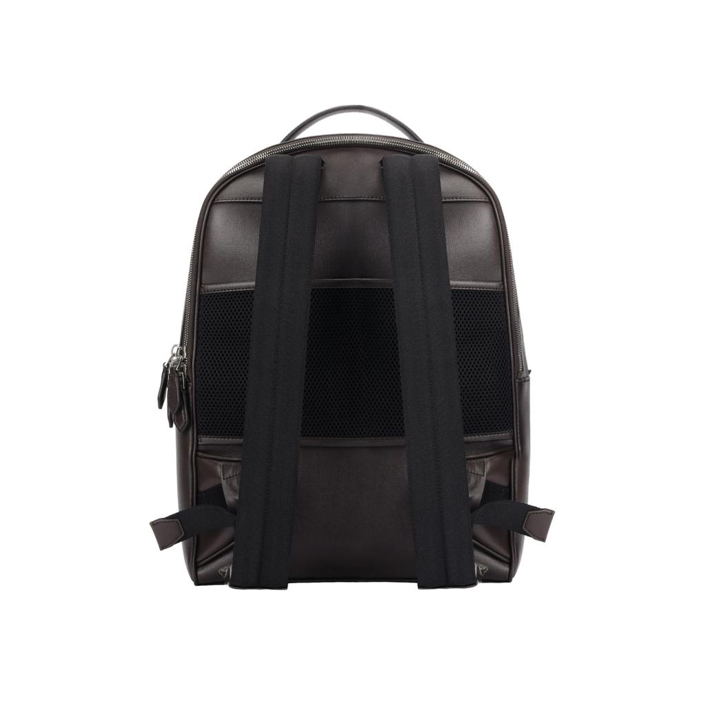 Bally Logo Zip Closure Leather Backpack Men Backpack Ebony 6308753