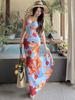 Island Resort Style Open-Back Camisole Dress - Women's 2026 Dopamine-Chic Hip-Hugging Skirt