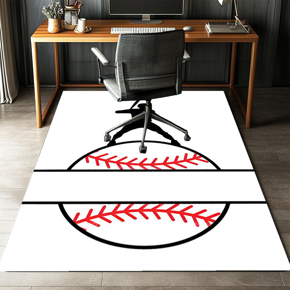 Baseball Printed Carpet,Rug,for Office Chair Living Room Bedroom Kitchen Room Decor Gifts.