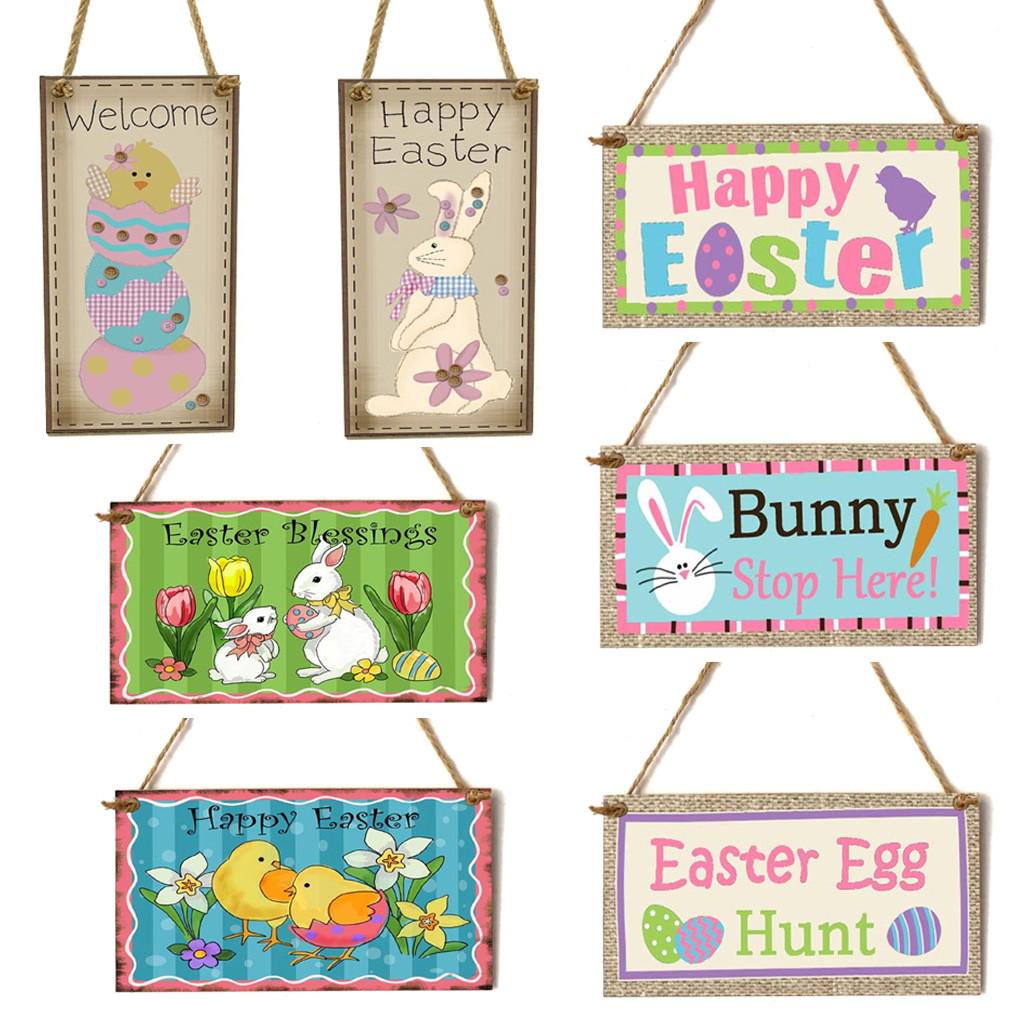 Rabbits Framed Happy Easter Wall Hanging