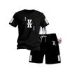 Herren Sommer Netz Poker Karten Druck T-Shirt & Shorts Set