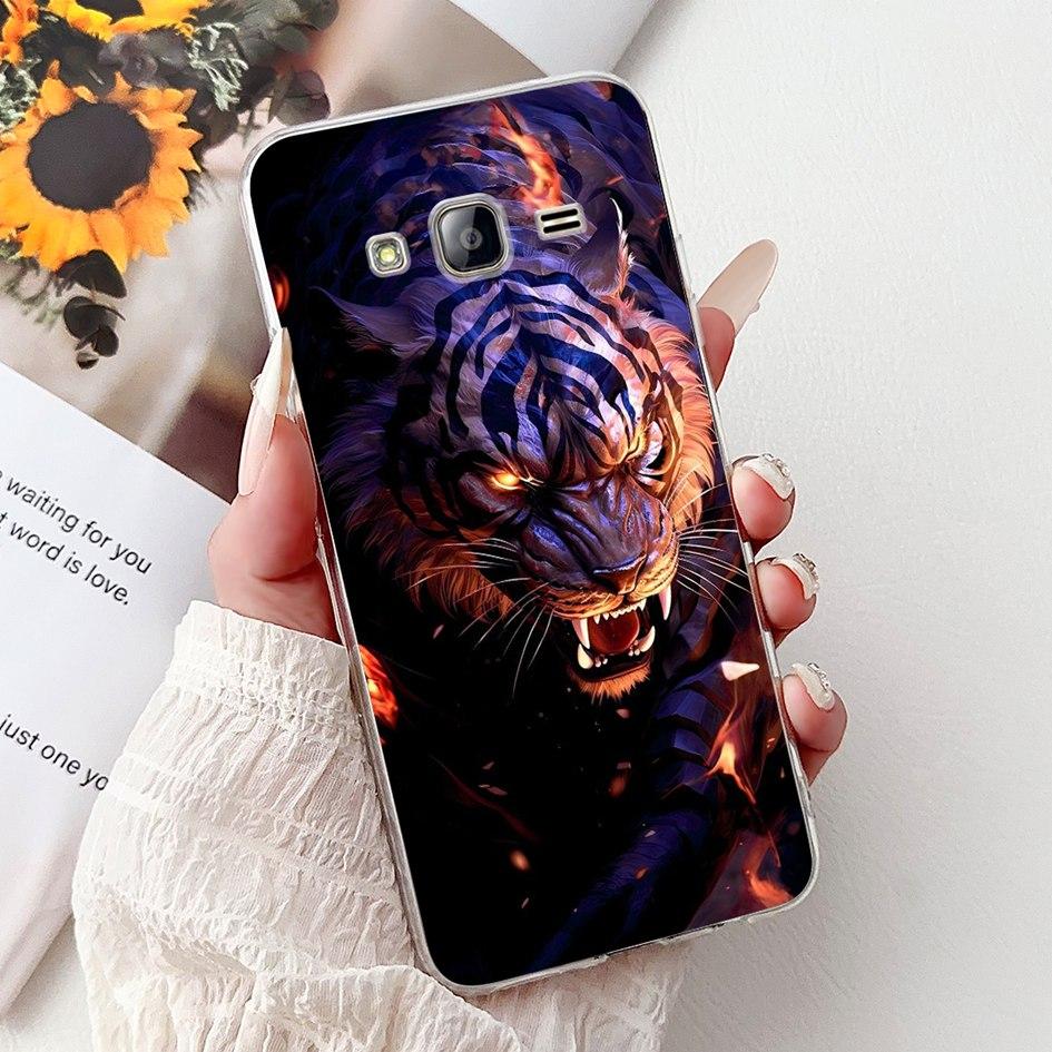 For Samsung Galaxy J5 Case J500F J500H J500G Cover Luxury Dragon Lion Soft Silicone Phone Cases For Samsung J3 J5 J7 2016 Bumper