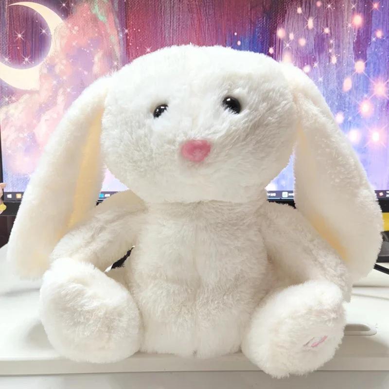 Wucifang Bags Unisex Infant White Breathing Rabbit Toy Infant Children Soothing Music Infant Sleeping Companion Sound Plus Light Doll Playthings Infant Soothing Koala Plush Doll
