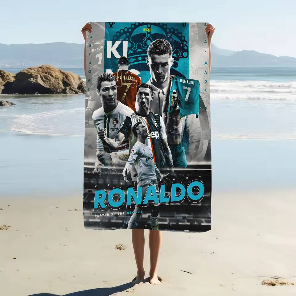 C-Cristiano R-Ronaldo CR-7 Asciugamano da Spiaggia in Microfibra Assorbente Asciugatura Rapida Morbido Yoga Nuoto Resort Arrampicata su Montagna Asciugamano
