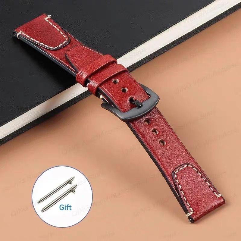 

18мм 20мм 22мм Универсальный Ретро Премиум Натуральная Кожа Мягкий Ремешок Быстросъемная Пряжка-штифт Запасной Ремешок для Часов Бизнес Черный Коричневый Синий Зеленый 18mm silver buckle