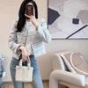 Spring and Autumn Women Pocket Single Breasted Jacket Elegant Tweed Cardigan Short Coat  for Women Loose Outwear