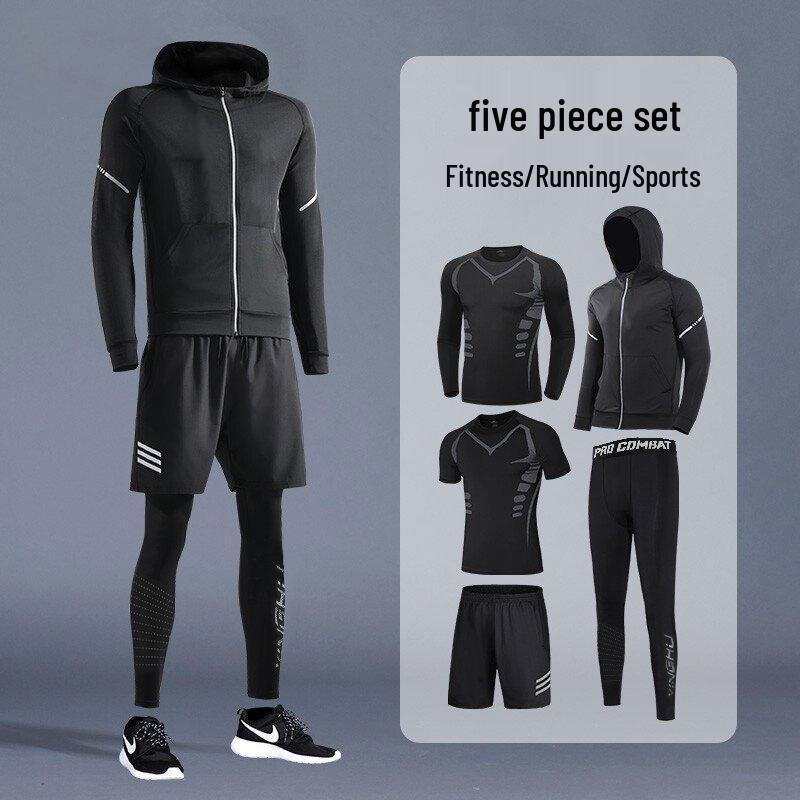 Herren Sportset: Laufen & Fitnessstudio Schnelltrocknend Hochelastisches Outfit
