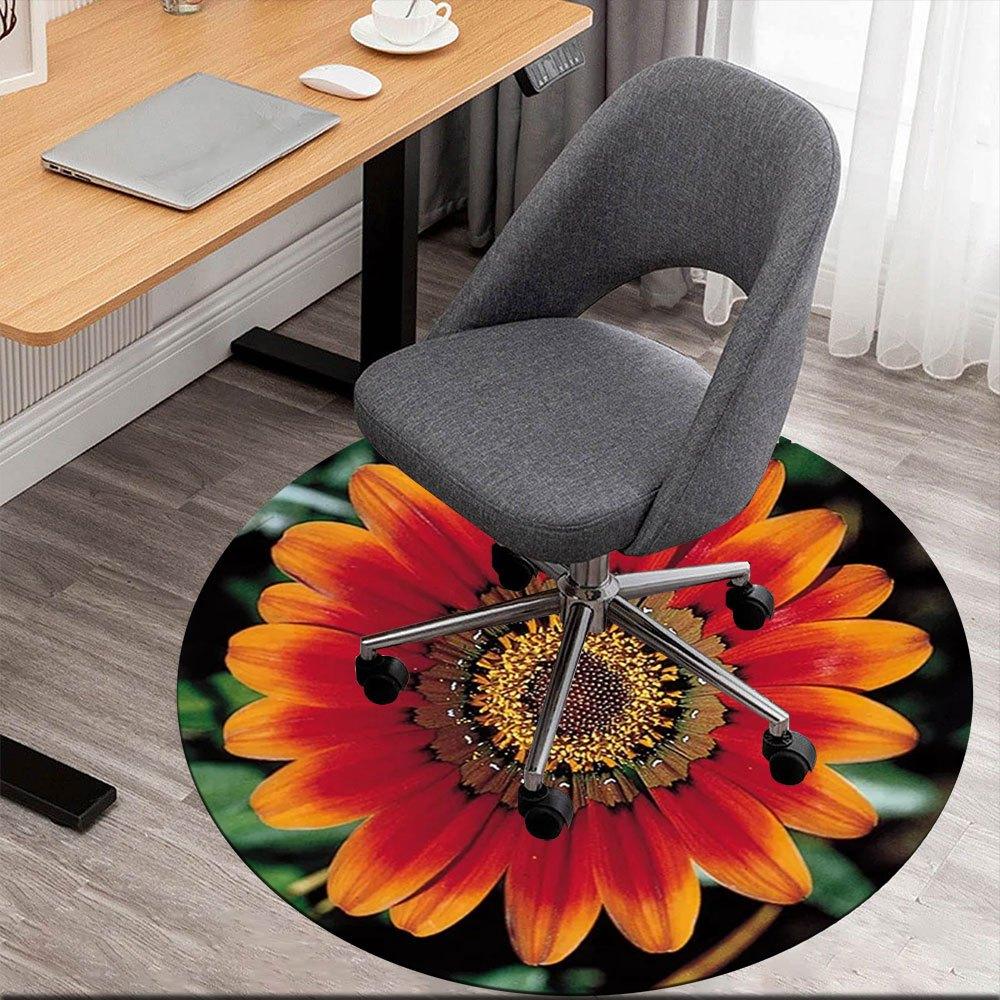 Gazania Flower Coaster Set of 6, Absorbent Stone Drink Coasters with Cork Base, for Tabletop Protection, Housewarming GiftRound Non-Slip chair mat cha 80cm by 80cm