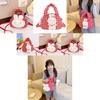 Adorable Plush Rabbit Design Korean Style Shoulder Bag For Kids With Stylish Checkered Pattern