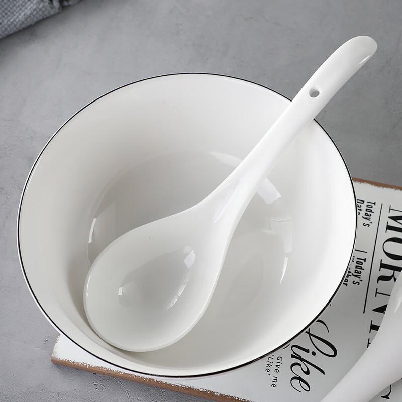 Ru Han Long-Handled Ceramic Soup Spoon