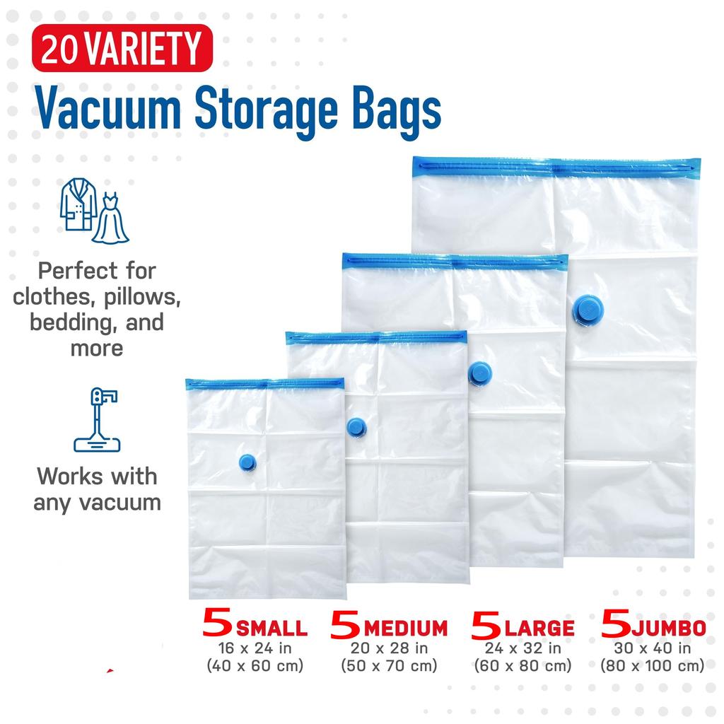 Vacuum Storage Bag for Clothing, Comforters, Blankets, Bedding Home Packing Organizers Not Include Pump