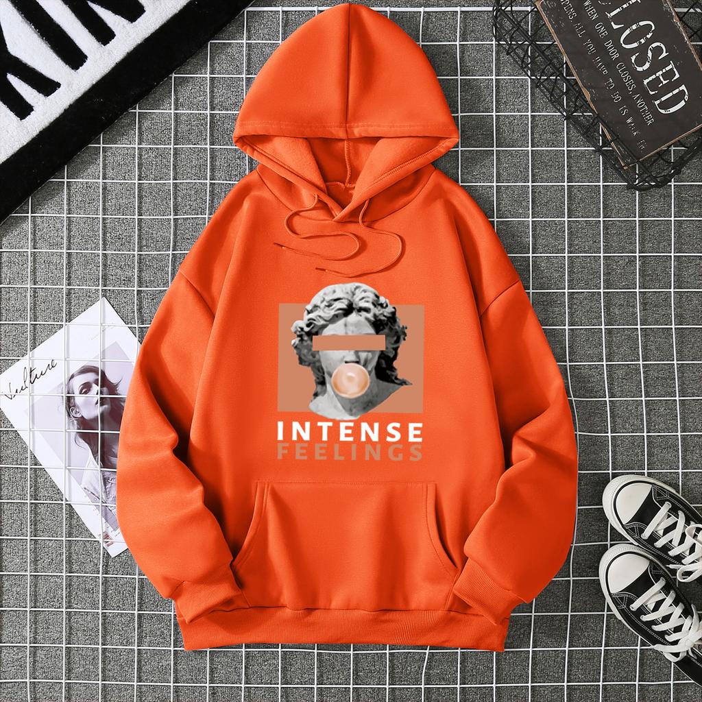 Winter Women's Hoodie High Street Unisex style Double Pockets Sweatshirts Outerwear Plus-Size Women's Clothing