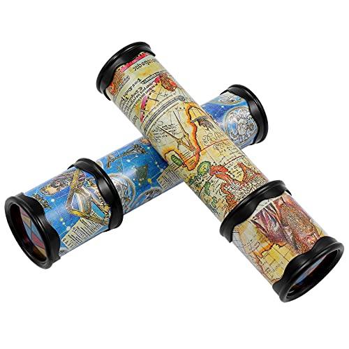 

VORCOOL Kaleidoscope Toy, Set of 2, Educational Toy for Children, Nostalgic Folk Art Style, Sparkling Geometric Patterns, Rotating Magic Scope, Birthd