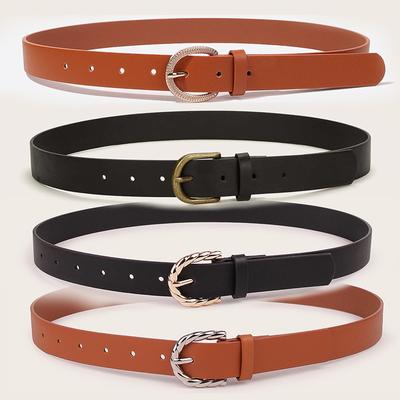 New Women's Belt Retro Hong Kong Style Simple and Versatile Daily Wear PU Belt Commuting Women's Belt