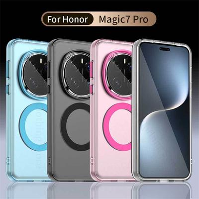 Cases For Honor Magic7 Pro Candy Color Translucent Phone Case For Honor X60 Pro Wireless Charging Magnetic Protection Back Cover For HONOR X9C Fundas