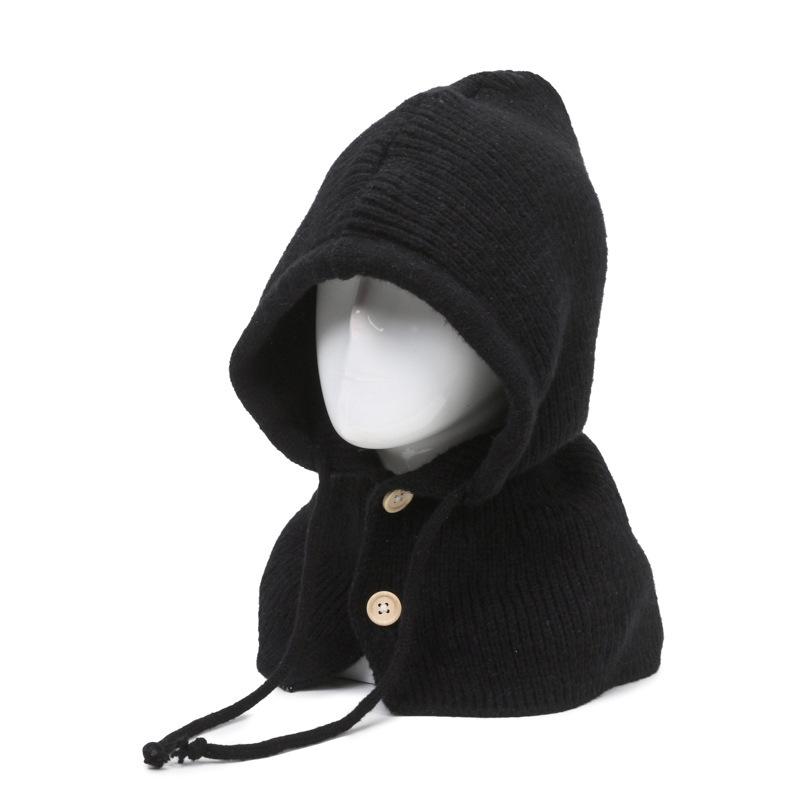 

Women s Winter Anti-Cold Thermal Knitted Hat with Outdoor One-Piece Neck Cover and Scarf чорний
