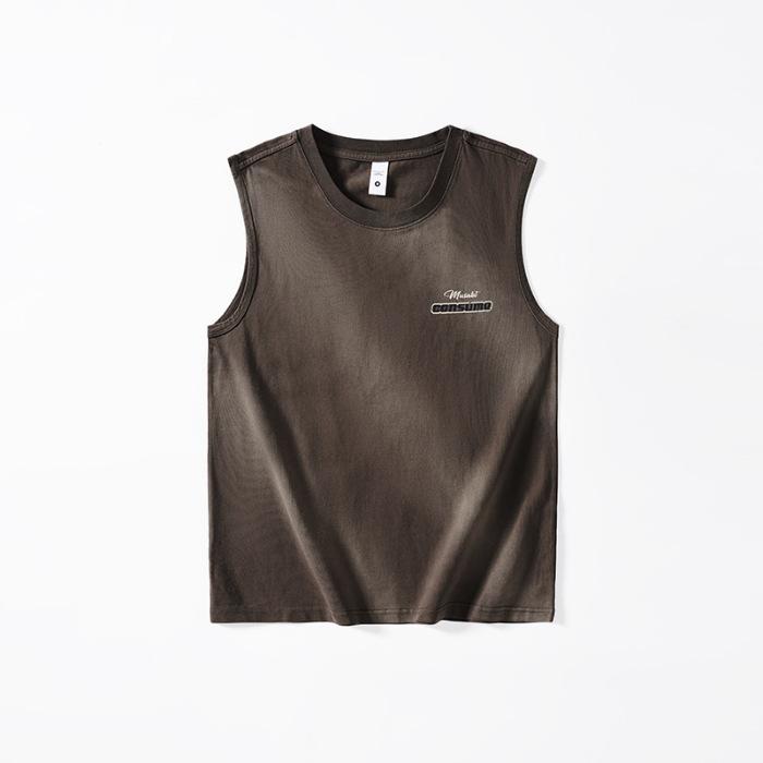 New American Style Handsome Sports Vest Men's Sleeveless T-shirt Loose Sweatshirt