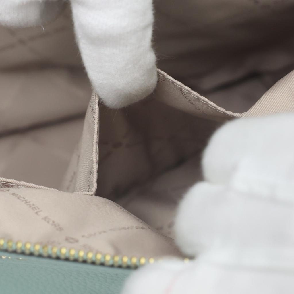 Michael Kors Satchel Shoulder Bag Handbag Cowhide Light Green Women 35S0GYZS3L Used