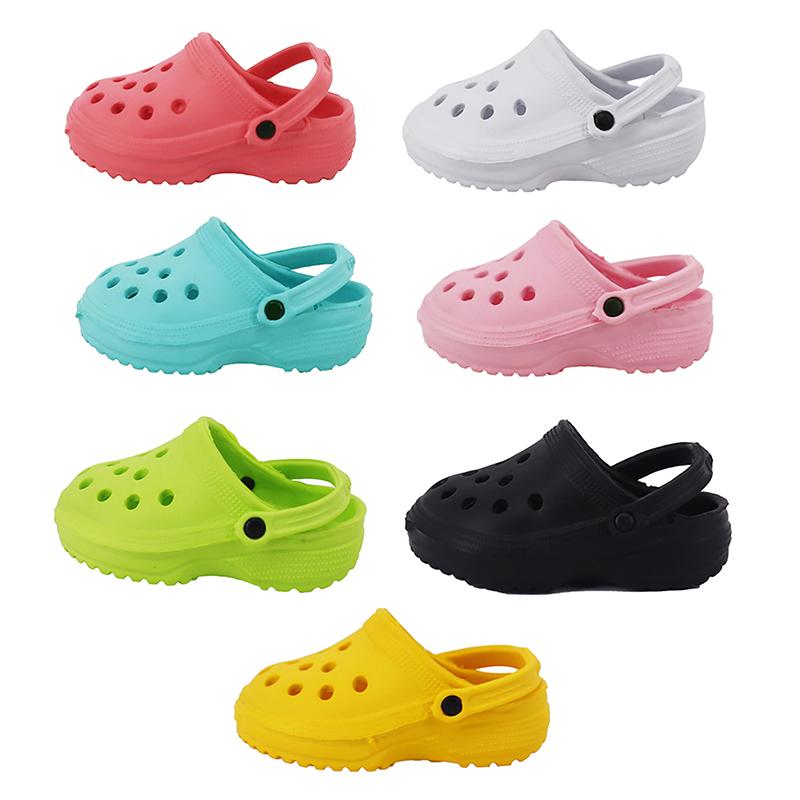 1 pár sandálů pro panenky 18" boty s mini dírkou Oblékání pro panenky Hračka pro panenky Barevné boty Obuv pro panenky