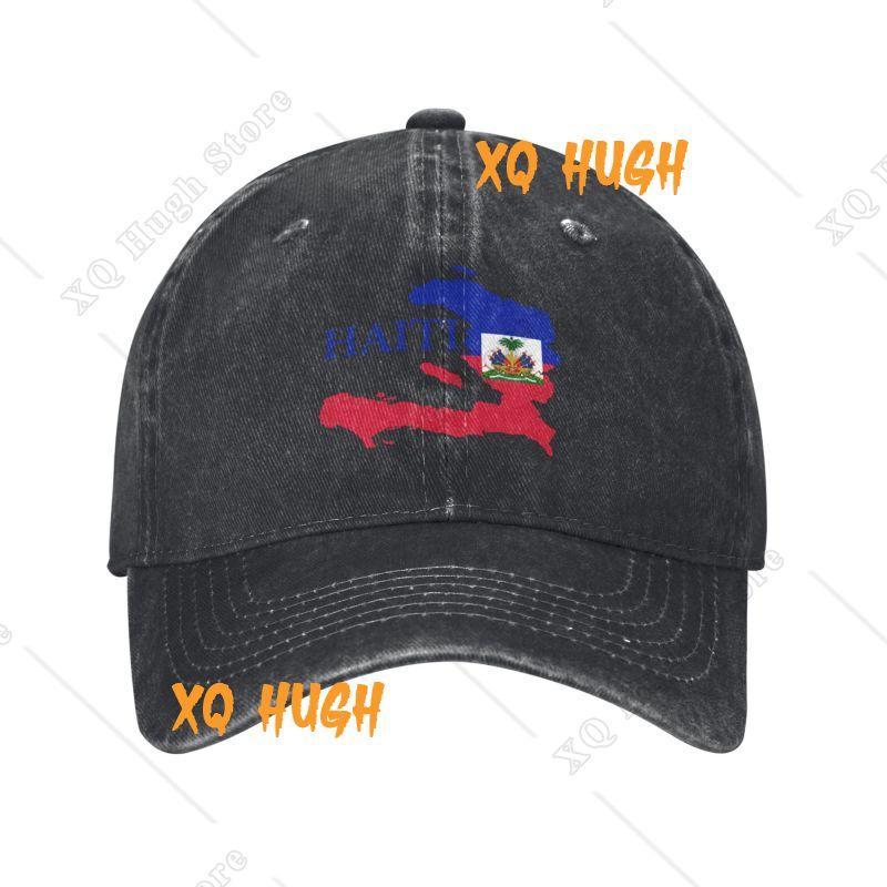 Custom Cotton Haiti Map Flag Baseball Cap Women Men Adjustable Dad Hat Sports
