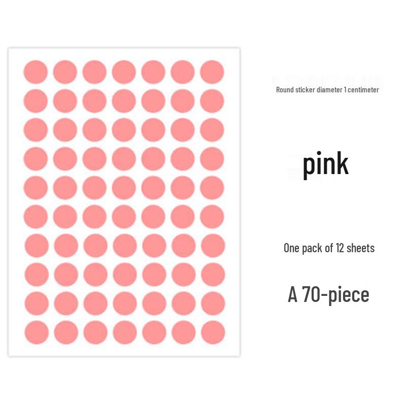 Colorful Round Dot Self-Adhesive Label Stickers: Red, Yellow, Blue, Green, White - Blank Paper for Marking