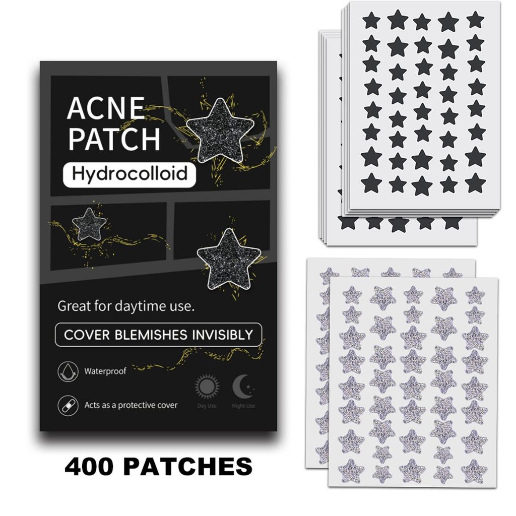 Patchs Anti-Acné Grande Capacité Patchs Anti-Boutons, Adorables Couvre-Boutons, Patchs Anti-Acné Hydrocolloïdes à l'Acide Hyaluronique 400 Pièces