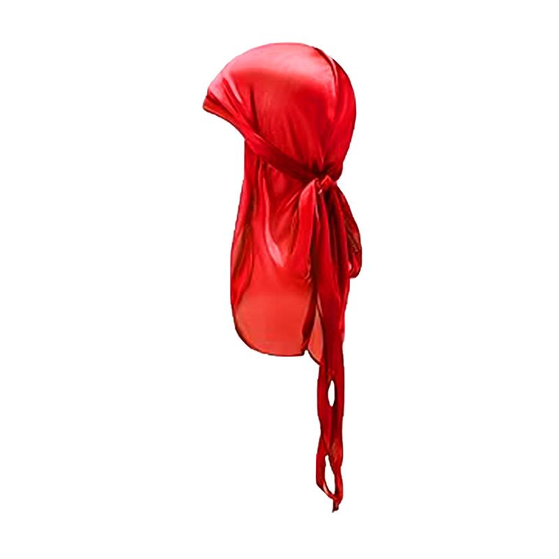 Silky Durag For Kids Boys Adult Long Tailed Pirate Hat Hip-Hop Bandanas Doo Rag Turban Waves Cap Headwear Pre-Tied Headwrap