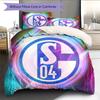 FC Schalke 04 Pattern Bedding Quilt Set Home Decoration Gift (1 * Duvet Cover + 2 * Pillowcase Without Core)