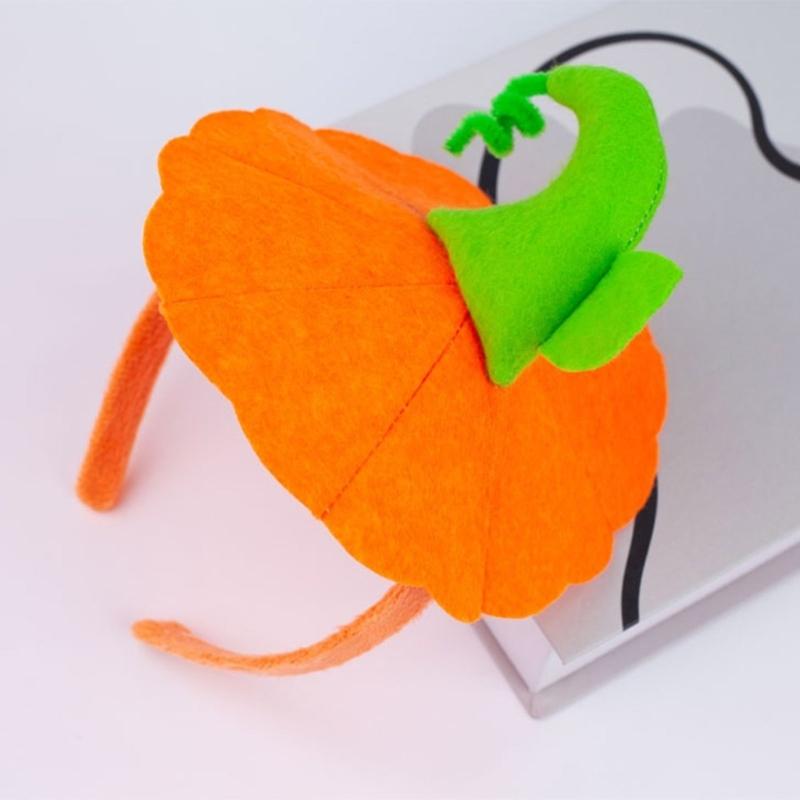 2Pcs Halloween Pumpkin Dress up Kits Includes Pumpkin Hairband Skirt
