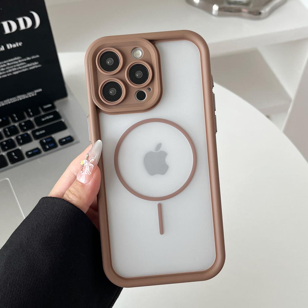 Luxury Matte Clear Heat Dissipation Magnetic Phone Case For iPhone 17 Air 16 15 14 13 12 Pro Max Plus For Magsafe Charging Cover