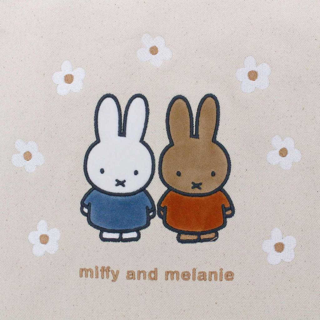 [Hapitas] Miffy Sturdy Canvas Tote Shoulder Bag 6063 B243. Natural Flower Arch